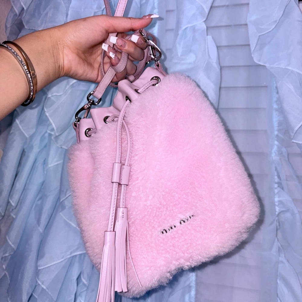 Authentic MIU MIU Fur Shearling Bucket Bag